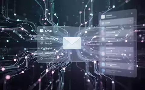 An abstract digital illustration showing interconnected lines and glowing nodes, representing data flow and organization, with subtle UI elements. - Foto: über boerse-global.de