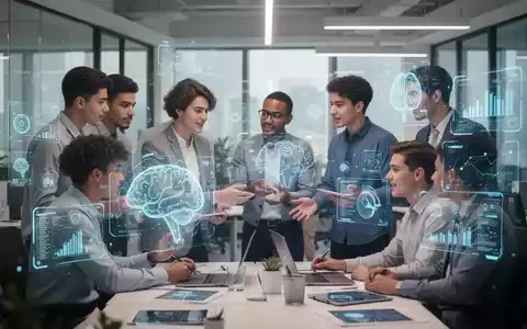 Junge Fachkräfte arbeiten in einem modernen Büro zusammen, interagieren mit holografischen Bildschirmen und zeigen Kommunikation und Teamarbeit. - Foto: über boerse-global.de