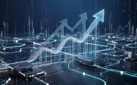 Eine abstrakte Darstellung steigender Telekommunikationstarife mit leuchtenden Datenleitungen und einem Pfeil nach oben. - Foto: über boerse-global.de