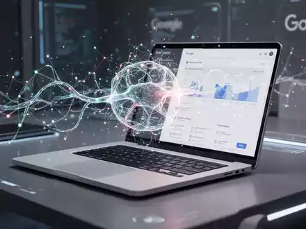 An abstract visualization of a glowing AI neural network integrated with a minimalist digital notebook interface, symbolizing advanced AI capabilities. - Foto: über boerse-global.de