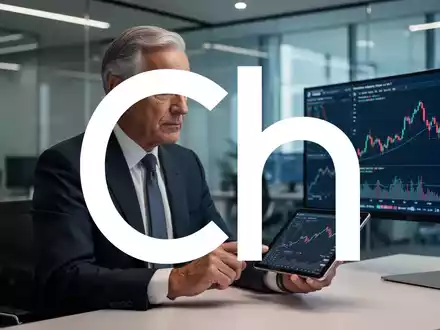 Ein nachdenklicher Geschäftsmann in einem modernen Büro, der auf einen Bildschirm mit Börsendaten blickt und Führung und Strategie symbolisiert. - Foto: über boerse-global.de
