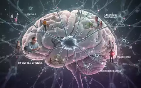 Abstrakte Darstellung von Gehirnstrukturen und neuronalen Verbindungen, die Demenz-Risikofaktoren symbolisieren. - Foto: ĂŒber boerse-global.de