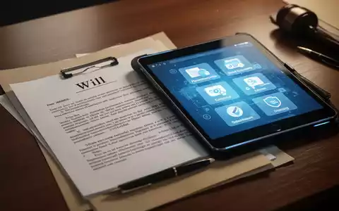 Ein Testament und ein Tablet mit digitalen Konten und Daten, die traditionelle und digitale Nachlassplanung symbolisieren. - Foto: über boerse-global.de