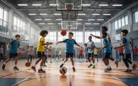 Jugendliche trainieren in einer modernen Sporthalle, die Gemeinschaft und sportliche Aktivität symbolisiert. - Foto: über boerse-global.de