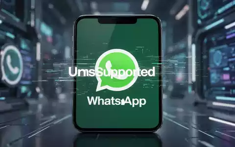 A smartphone screen shows the WhatsApp logo with a subtle glitch effect, symbolizing discontinued support for older iOS versions. - Foto: über boerse-global.de