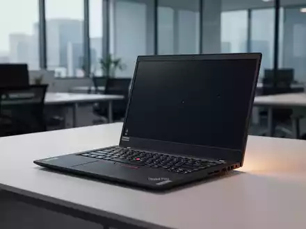 A modern Lenovo ThinkPad E14 Gen 8 laptop displayed open on a clean desk, ready for professional use. - Foto: über boerse-global.de