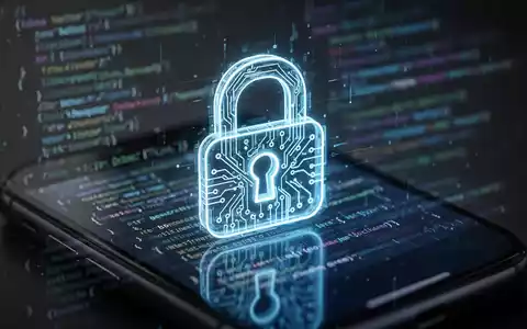 A glowing digital padlock icon on a blurred smartphone screen, symbolizing automated password security and artificial intelligence. - Foto: über boerse-global.de