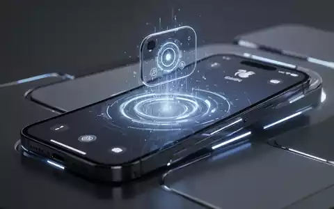 A close-up of a modern iPhone screen with a glowing, ethereal AI assistant interface emerging from the Dynamic Island. - Foto: über boerse-global.de