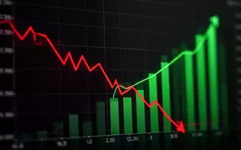 Finanzdiagramm mit roter Linie, die einen Nettoverlust anzeigt, und grünen Balken im Hintergrund, die Umsatzwachstum symbolisieren. - Foto: über boerse-global.de
