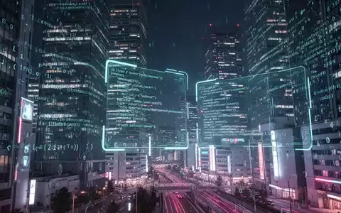 Tokyo cityscape at night with digital code flowing over skyscrapers, symbolizing AI development and technology expansion in Asia. - Foto: über boerse-global.de