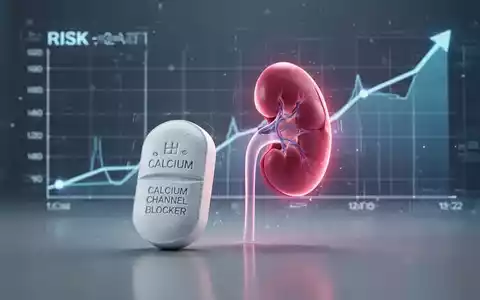 Eine einzelne Calciumkanalblocker-Pille neben einer stilisierten Niere und einem aufsteigenden Risiko-Diagramm im Hintergrund. - Foto: über boerse-global.de
