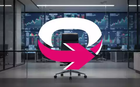 Ein minimalistisches Bürointerieur mit einem Chefsessel und verschwommenen Bildschirmen mit Finanzdaten im Hintergrund. - Foto: über boerse-global.de