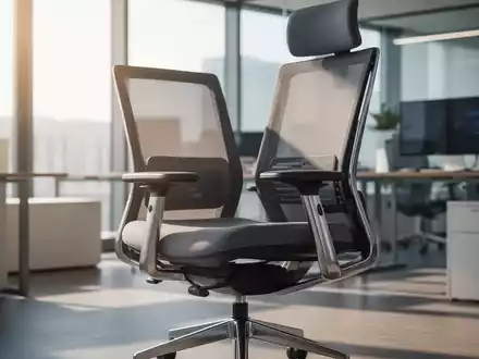 Ein moderner, ergonomischer Bürostuhl in einem stilvollen Büro, der Komfort und Nachhaltigkeit symbolisiert. - Foto: über boerse-global.de