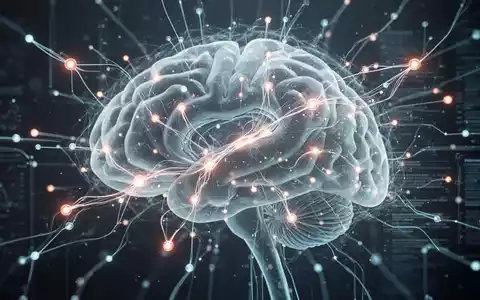 Eine futuristische Darstellung eines menschlichen Gehirns mit einem überlagerten, leuchtenden neuronalen Netzwerk, das KI in der Forschung symbolisiert. - Foto: über boerse-global.de