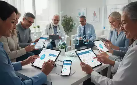 Erwachsene nutzen digitale Gesundheitsanwendungen (DiGAs) auf Tablets und Smartphones, um ihre Gesundheit zu verwalten. - Foto: über boerse-global.de