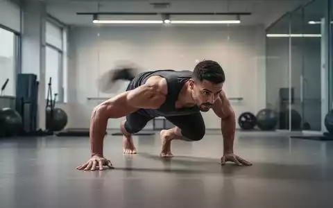 Eine Person führt eine Animal Flow Übung auf allen Vieren in einem modernen Fitnessstudio aus, die an einen Bären- oder Krabbengang erinnert. - Foto: über boerse-global.de
