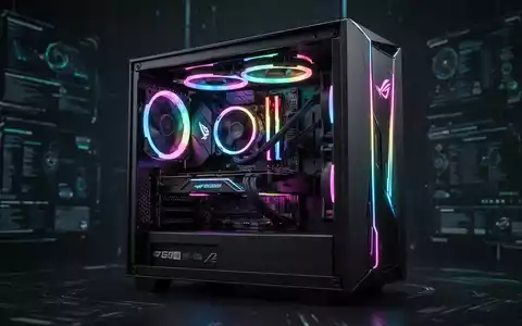 A close-up of a high-performance gaming PC desktop with internal RGB lighting, highlighting advanced components. - Foto: über boerse-global.de