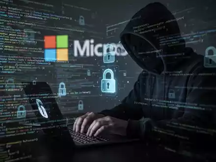 A shadowy figure in a hoodie typing on a laptop, surrounded by lines of code and digital locks, symbolizing a cybersecurity breach. - Foto: über boerse-global.de