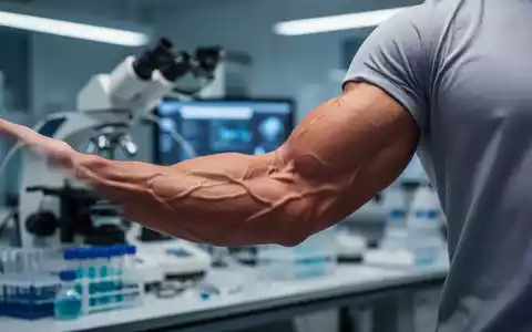 Ein muskulöser Arm vor einem verschwommenen Hintergrund aus medizinischen Geräten, der Gewichtsverlust und Muskelerhalt symbolisiert. - Foto: über boerse-global.de