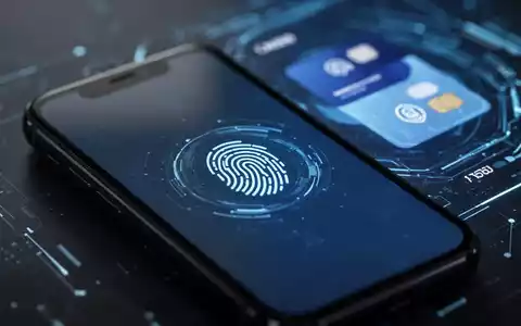 A close-up of a hand holding a smartphone with a biometric fingerprint icon on the screen, symbolizing secure digital payments. - Foto: über boerse-global.de