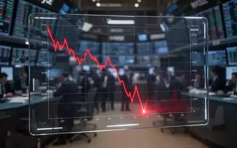 Ein Finanzdiagramm zeigt einen starken Abwärtstrend mit einem neuen Tiefpunkt auf einem digitalen Bildschirm. - Foto: über boerse-global.de
