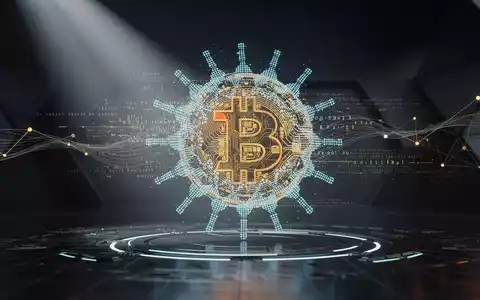 Eine stilisierte Darstellung des Cardano-Logos, verschmolzen mit Bitcoin-Symbolen, umgeben von digitalen Datenströmen. - Foto: über boerse-global.de