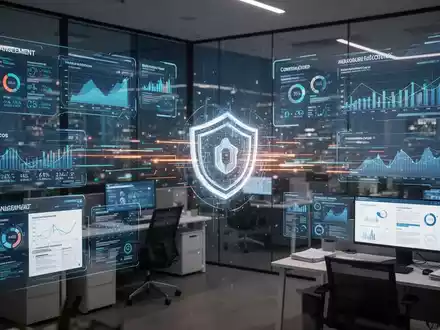 Digitale Darstellung von Finanzdaten und Compliance-Berichten in einem modernen Büroumfeld, symbolisiert Risikomanagement und Regulierung. - Foto: über boerse-global.de