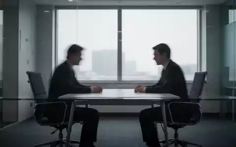Eine verschwommene Person sitzt an einem Tisch in einem modernen Büro, gegenüber einem leeren Stuhl, der Entlassung symbolisiert. - Foto: über boerse-global.de