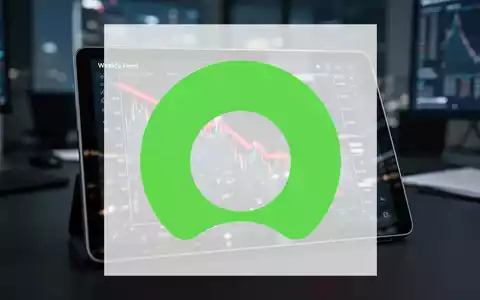 Ein Börsenchart auf einem Tablet zeigt einen deutlichen Wochenrückgang einer Aktie, symbolisiert durch einen roten Abwärtspfeil. - Foto: über boerse-global.de