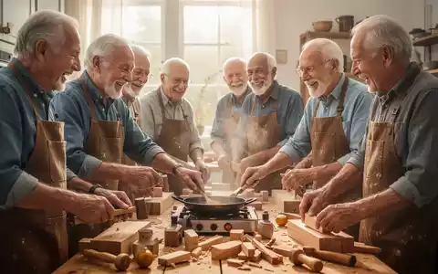 Ältere Männer nehmen an einer Gruppenaktivität teil, die Gemeinschaft und geistige Aktivität fördert. - Foto: über boerse-global.de