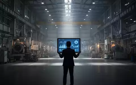 Eine Silhouette in einer Fabrikhalle, die auf einem Tablet Datenvisualisierungen betrachtet, die hohe Krankenstände darstellen. - Foto: über boerse-global.de