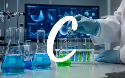 Nahaufnahme einer Laborumgebung mit Reagenzgläsern, Flüssigkeiten und einem Wissenschaftler, der Anpassungen vornimmt. - Foto: über boerse-global.de