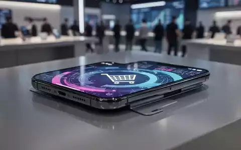A sleek, modern smartphone, likely an iPhone, on a minimalist surface with a blurred background suggesting a high-tech retail environment. - Foto: über boerse-global.de