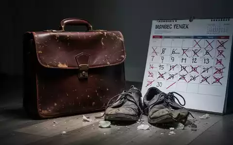 Eine verlassene Aktentasche und Schuhe neben einem Kalender mit vielen durchgestrichenen Tagen, der lange Fehlzeiten symbolisiert. - Foto: über boerse-global.de