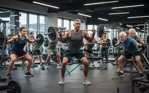 Eine vielfältige Gruppe von Menschen verschiedenen Alters beim Krafttraining in einem Fitnessstudio. - Foto: über boerse-global.de