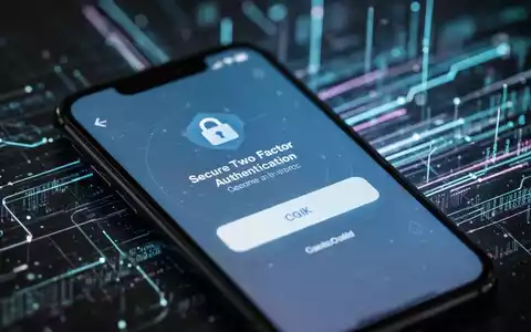 Nahaufnahme eines Smartphones, das eine Zwei-Faktor-Authentifizierung anzeigt, mit verschwommenen digitalen Sicherheitselementen im Hintergrund. - Foto: über boerse-global.de