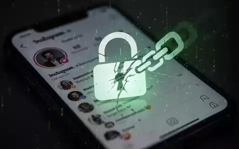 Ein aufgebrochenes digitales Vorhängeschloss über einem unscharfen Smartphone-Bildschirm, der die Instagram-Oberfläche zeigt. - Foto: über boerse-global.de