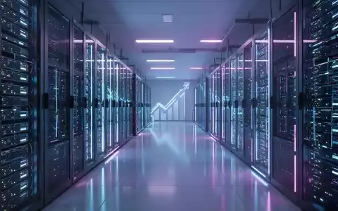 Ein modernes Rechenzentrum mit Reihen leuchtender Server, das eine neue Geschäftsstrategie und Technologie symbolisiert. - Foto: über boerse-global.de