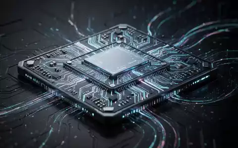 A close-up of a sophisticated computer chip with glowing blue and orange lines, representing advanced AI technology. - Foto: über boerse-global.de