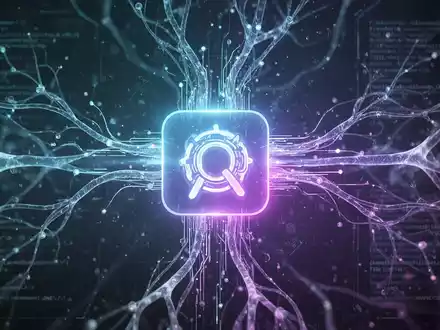 Stylized abstract representation of artificial intelligence, with neural networks and data streams converging into a central superapp icon. - Foto: über boerse-global.de
