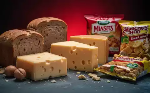 Nahaufnahme von verarbeiteten Lebensmitteln wie Brot und Käse, die potenziell schädliche Zusatzstoffe enthalten. - Foto: über boerse-global.de
