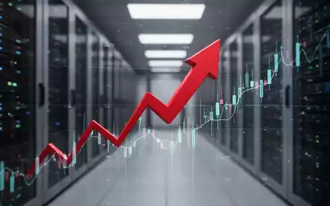 Ein roter Abwärtspfeil durchbohrt einen digitalen Aktienchart, der einen starken Kursverlust im Technologiesektor symbolisiert. - Foto: über boerse-global.de