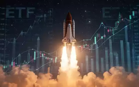 Eine Rakete startet in den Nachthimmel, überlagert von abstrakten Finanzdaten-Grafiken. - Foto: über boerse-global.de