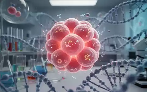 Mikroskopische Ansicht von menschlichen Fettzellen mit subtil leuchtenden epigenetischen Markern, umgeben von DNA-Strängen. - Foto: über boerse-global.de
