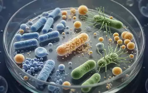 Nahaufnahme einer Petrischale mit verschiedenen Mikroorganismen, die wissenschaftliche Forschung und probiotische Anwendungen symbolisieren. - Foto: über boerse-global.de