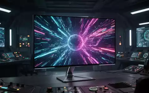 Ein schlanker, futuristischer 39-Zoll-OLED-Monitor zeigt lebendige Grafiken in einem hochtechnologischen Raum. - Foto: über boerse-global.de