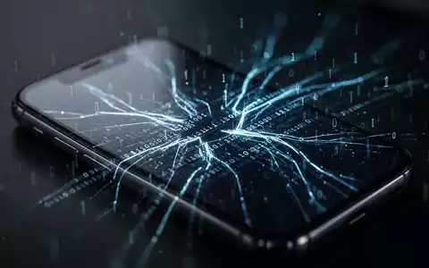 Nahaufnahme eines Smartphones mit stilisierten digitalen Bedrohungen, die auf dem Bildschirm visualisiert werden, um eine Zero-Day-Schwachstelle darzustellen. - Foto: über boerse-global.de