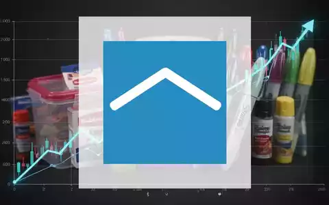 Ein stilisierter, aufwärts gerichteter Börsenchart über verschwommenen Newell Brands Konsumgütern, der starkes Wachstum symbolisiert. - Foto: über boerse-global.de