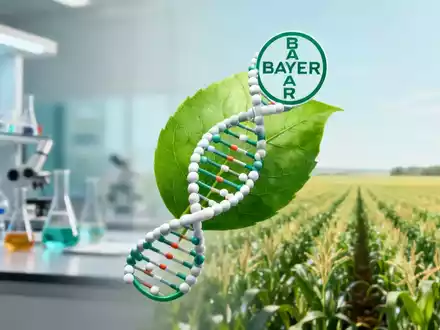 Eine digitale Illustration, die die Integration von Landwirtschafts- und Pharmaelementen symbolisiert, mit einer DNA-Spirale und einem Blatt. - Foto: über boerse-global.de