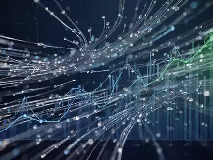 Abstrakte Darstellung von digitalen Datenströmen und Finanzgraphen, die Investitionen und Wachstum im Kommunikationssektor symbolisieren. - Foto: über boerse-global.de